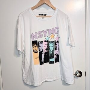 NSYNC Graphic T Shirt Boy Band Y2K Pop Tee White XL